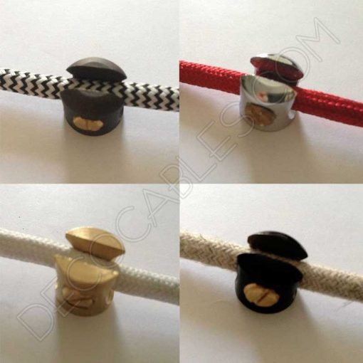 Sujeción metálica para cables de varios colores