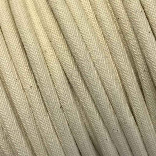 Cable textil eléctrico (Algodón) 1 Cable eléctrico textil redondo de algodón