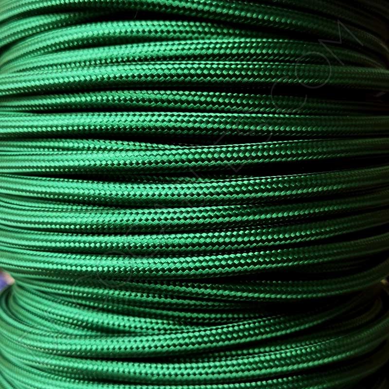 Cable eléctrico textil redondo verde oscuro Cable eléctrico textil redondo verde oscuro
