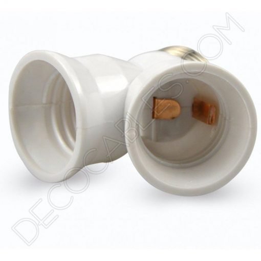 Portalámparas doble casquillo E27 blanco