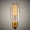 Bombilla de filamento de carbono Edison tubular corta E27
