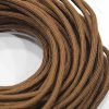 Cable textil eléctrico (Marrón) 6 Cable eléctrico redondo de tela de color marrón