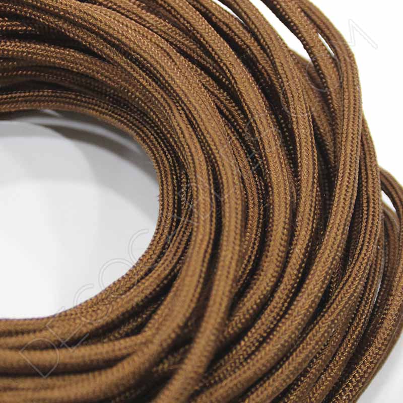 Cable eléctrico redondo de tela de color marrón Cable eléctrico redondo de tela de color marrón