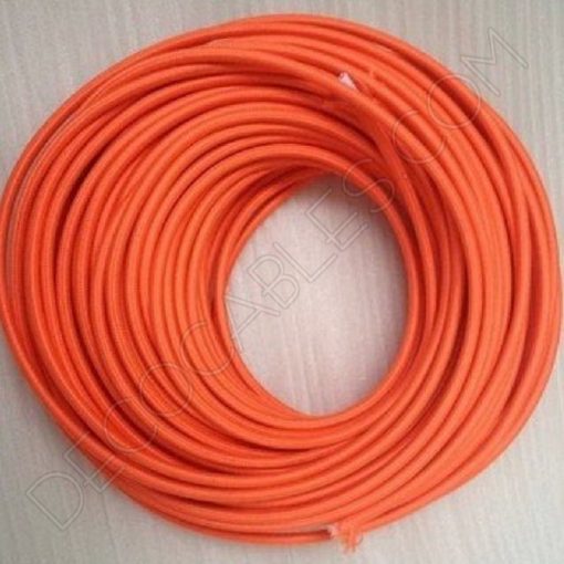 Cable textil eléctrico (Naranja) 1 Cable eléctrico redondo de tela de color naranja