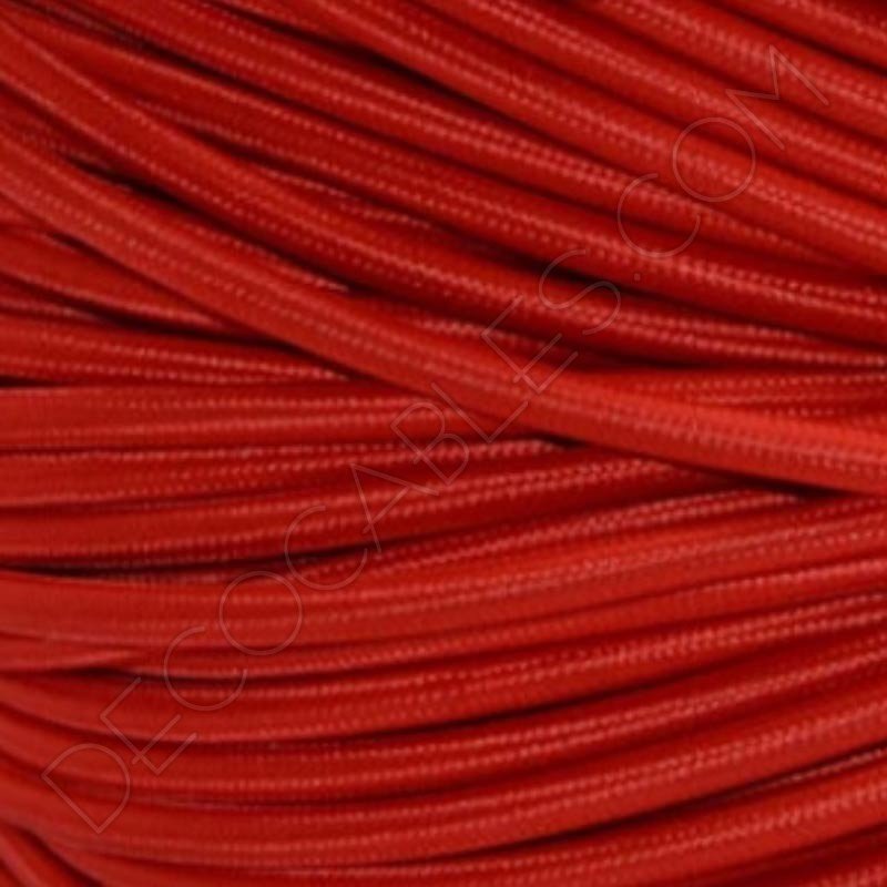 Cable eléctrico redondo de tela de color rojo de 3 hilos Cable eléctrico redondo de tela de color rojo de 3 hilos