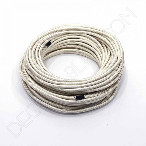 Cable textil eléctrico (Beige) 1 Cable eléctrico textil redondo en color beige