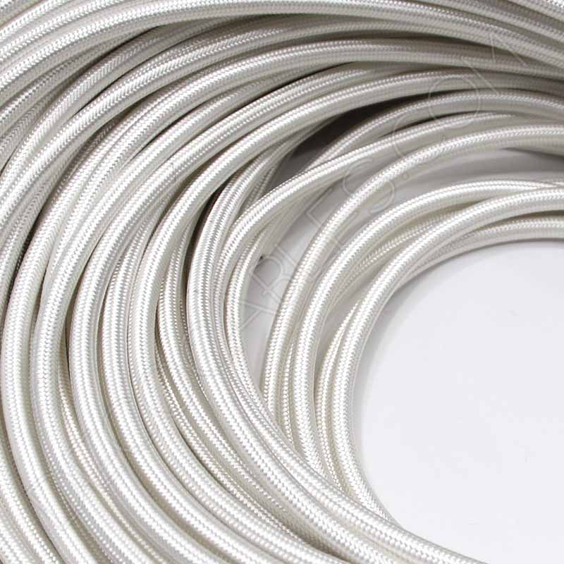 Cable eléctrico textil redondo en color blanco Cable eléctrico textil redondo en color blanco