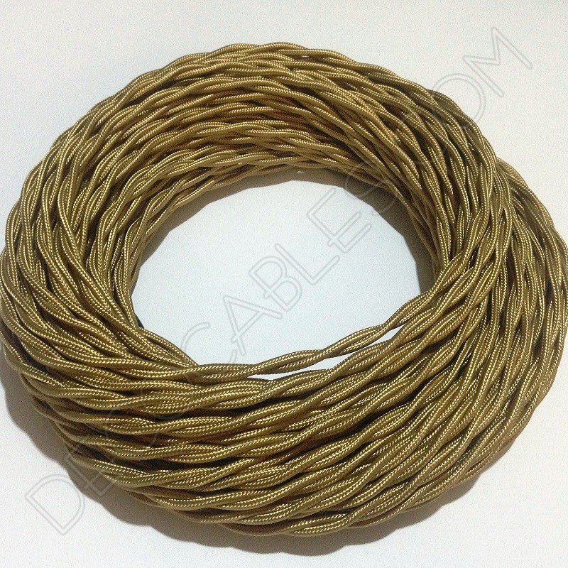 Cable eléctrico trenzado de color dorado Cable eléctrico trenzado de color dorado