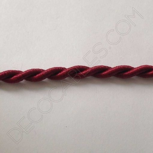 Cable eléctrico trenzado color burdeos