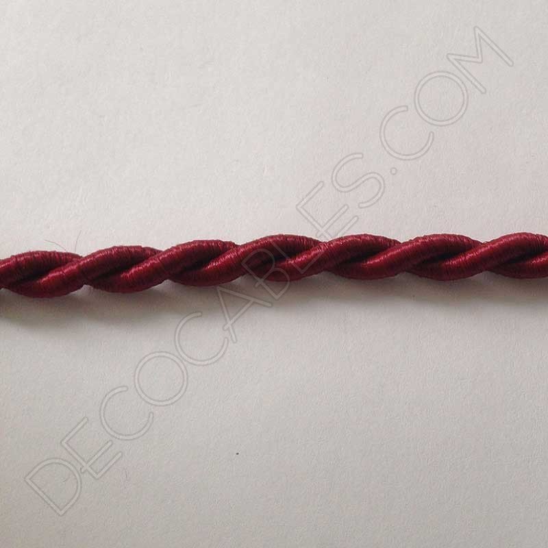 Cable eléctrico trenzado color burdeos Cable eléctrico trenzado color burdeos