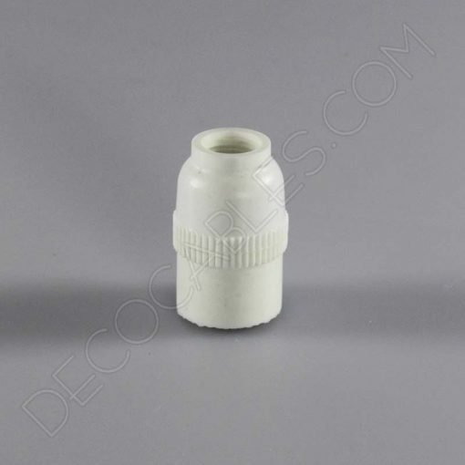 Portalámparas mini liso E14 4 Portalámparas E14 básico de baquelita en color blanco