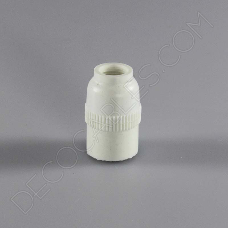 Portalámparas E14 básico de baquelita en color blanco Portalámparas E14 básico de baquelita en color blanco