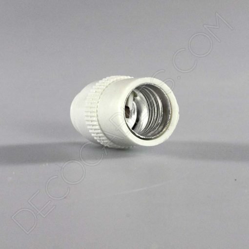 Portalámparas mini liso E14 5 Portalámparas E14 básico de baquelita en color blanco