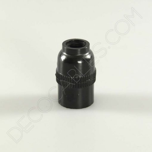 Portalámparas E14 básico de baquelita en color negro