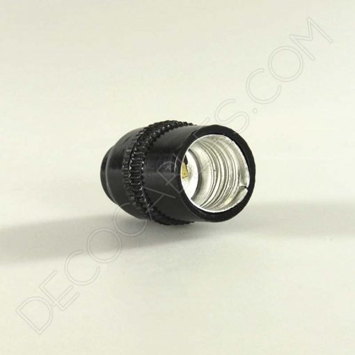 Portalámparas mini liso E14 3 Portalámparas E14 básico de baquelita en color negro