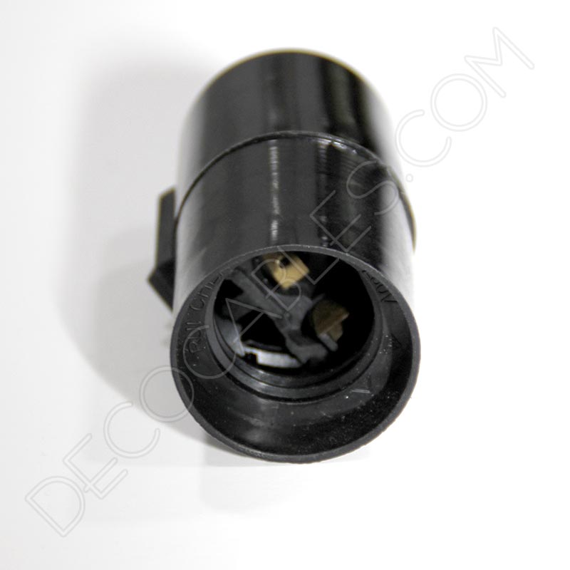 Portalámparas liso con interruptor lateral en negro Portalámparas liso con interruptor lateral en negro