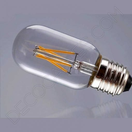 Bombilla filamento Led tubular E27 2 Bombilla tubular corta filamento led casquillo E27