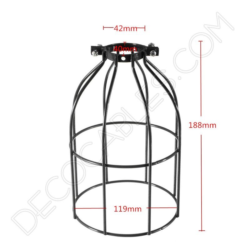 Jaula decorativa metálica para lámpara en color negro Jaula decorativa metálica para lámpara en color negro