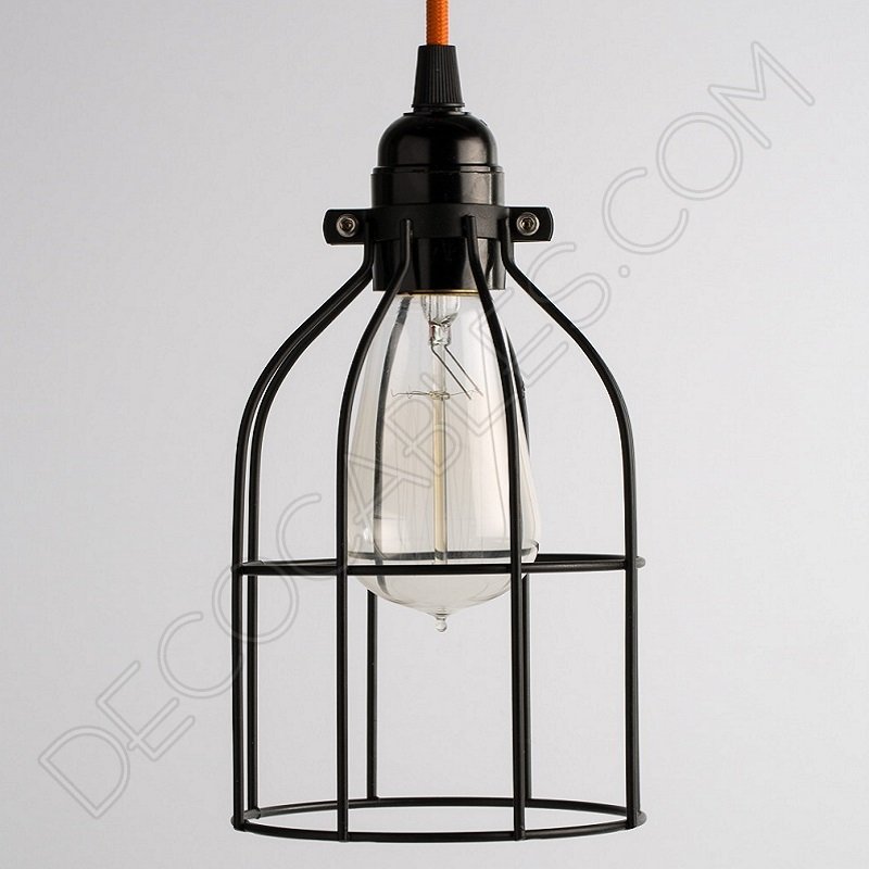 Jaula decorativa metálica para lámpara en color negro Jaula decorativa metálica para lámpara en color negro