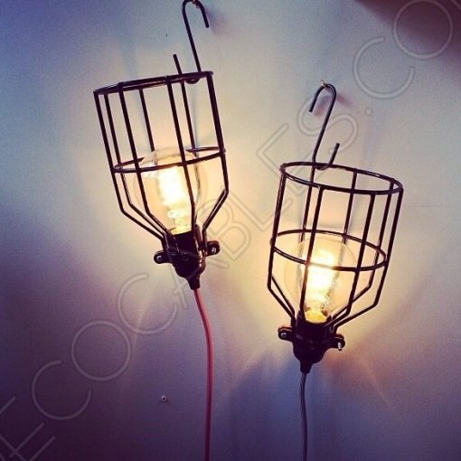 Jaula decorativa para lámparas 14 Jaula decorativa metálica para lámpara en color negro