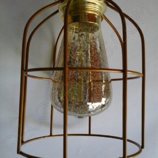 Jaula decorativa para lámparas 9 Jaula decorativa metálica para lámpara en color oro