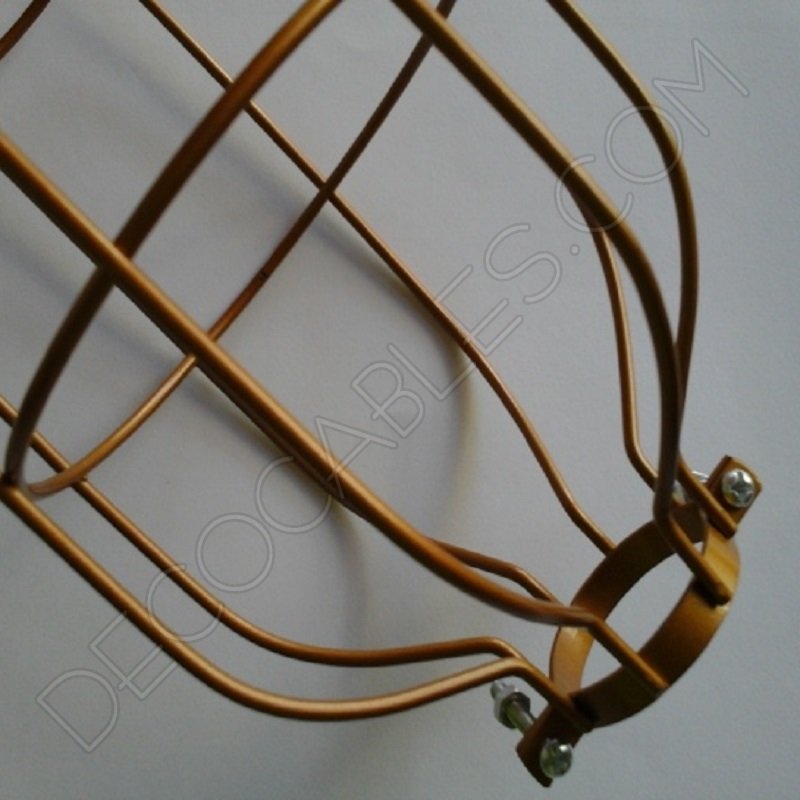 Jaula decorativa metálica para lámpara en color oro Jaula decorativa metálica para lámpara en color oro