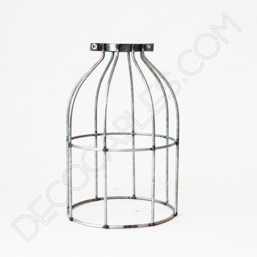 Jaula decorativa para lámparas 5 Jaula decorativa metálica para lámpara en color plateado