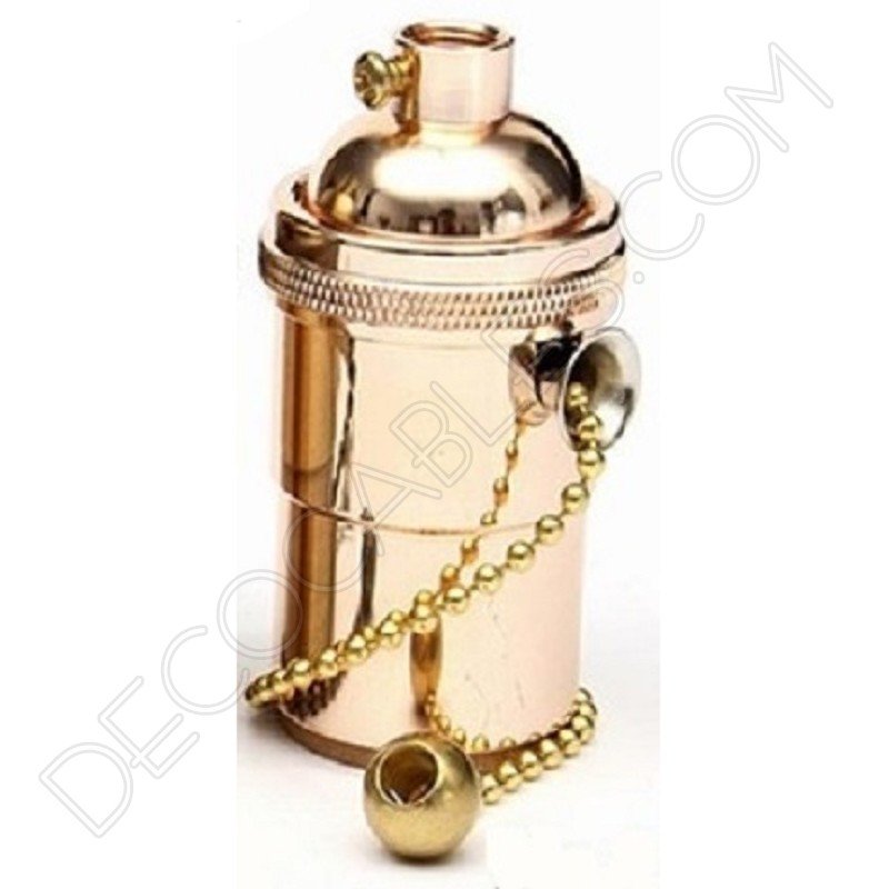 Portalámparas estilo vintage metálico con interruptor de cadena, color cobre Portalámparas estilo vintage metálico con interruptor de cadena, color cobre