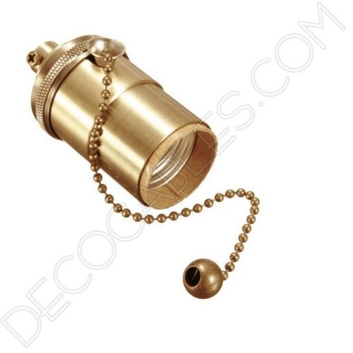 Portalámparas vintage metálico con cadena 4 Portalámparas vintage metálico con cadena color oro