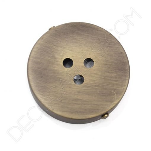 Soporte florón de techo para lámpara de 3 salidas color anticuario