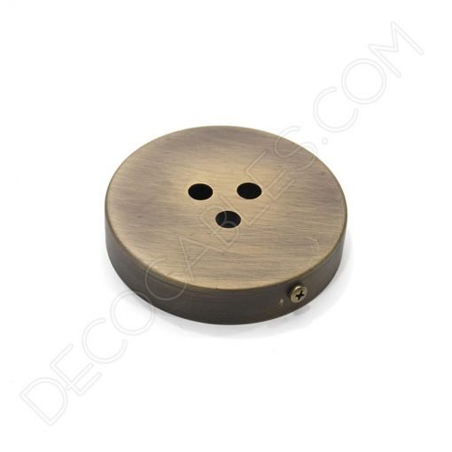 Soporte florón de techo para lámpara de 3 salidas color anticuario