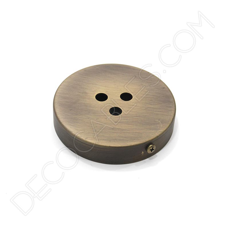 Soporte florón de techo para lámpara de 3 salidas color anticuario Soporte florón de techo para lámpara de 3 salidas color anticuario