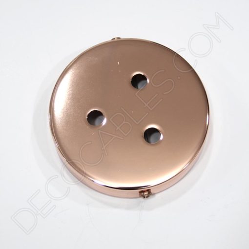 Soporte florón de techo para lámpara cobre de 3 salidas