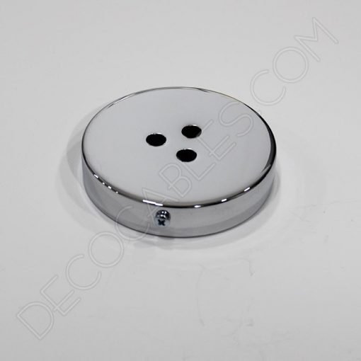 Soporte florón de techo para lámpara de 3 salidas cromado