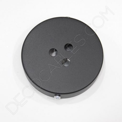 Soporte florón de techo para lámpara de 3 salidas color negro