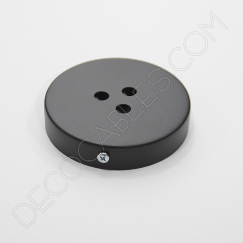 Soporte florón de techo para lámpara de 3 salidas color negro Soporte florón de techo para lámpara de 3 salidas color negro