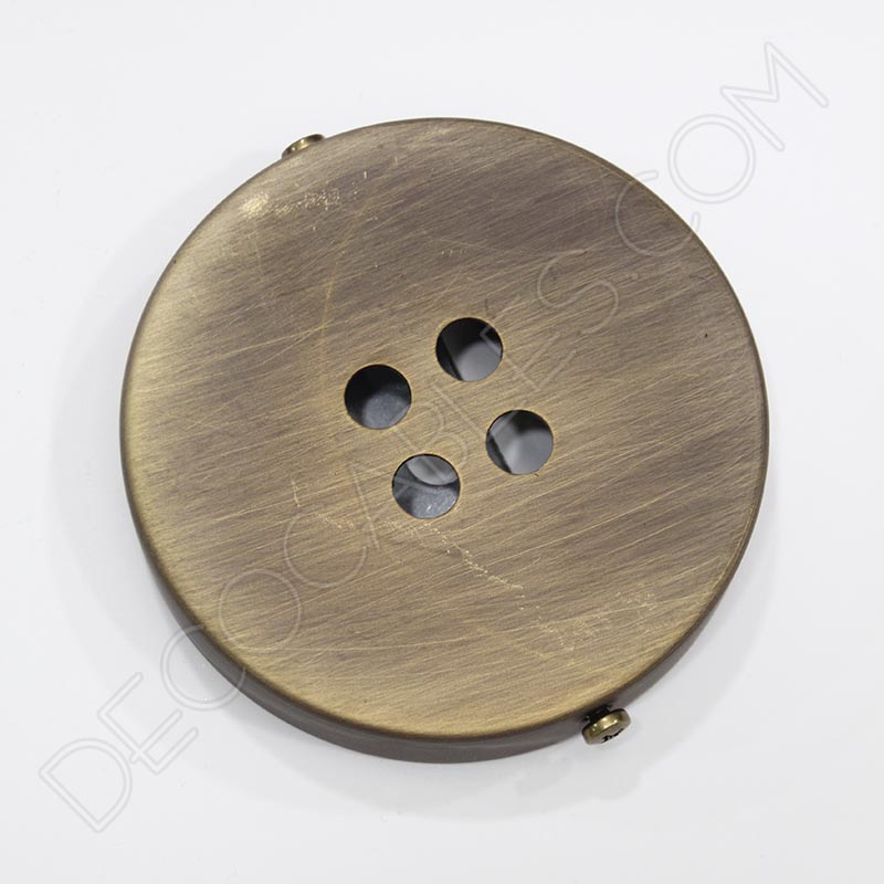 Soporte florón de techo para lámpara de 4 salidas color anticuario Soporte florón de techo para lámpara de 4 salidas color anticuario