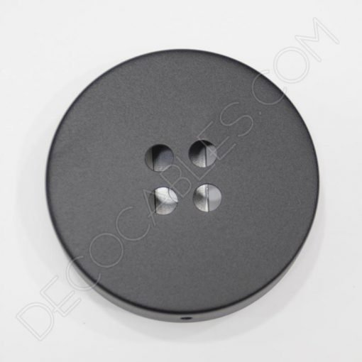 Soporte florón de techo para lámpara negro de 4 salidas