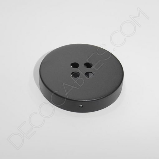 Lámpara araña de 4 brazos (negra) 4 Soporte florón de techo para lámpara negro de 4 salidas