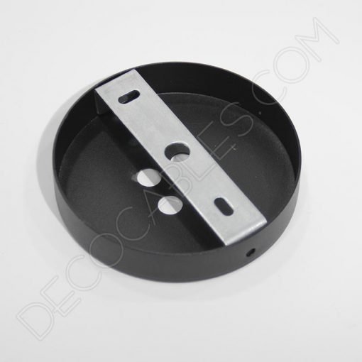 Soporte de techo para lámpara 4 orificios (negro) 2 Soporte florón de techo para lámpara negro de 4 salidas