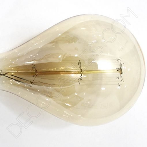 Bombilla Edison vintage rústica XXL rayada 3 Bombilla Rústica de filamento de carbono rayada modelo Edison XXL E40