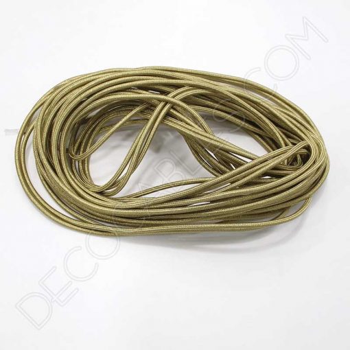 Cable eléctrico redondo metálico de color dorado