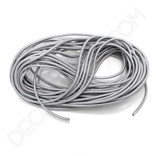 Cable eléctrico forrado de hilo metálico 2x0.75 (plata) 4 Cable eléctrico redondo metálico de color plata