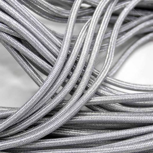 Cable eléctrico forrado de hilo metálico 2x0.75 (plata) 2 Cable eléctrico redondo metálico de color plata