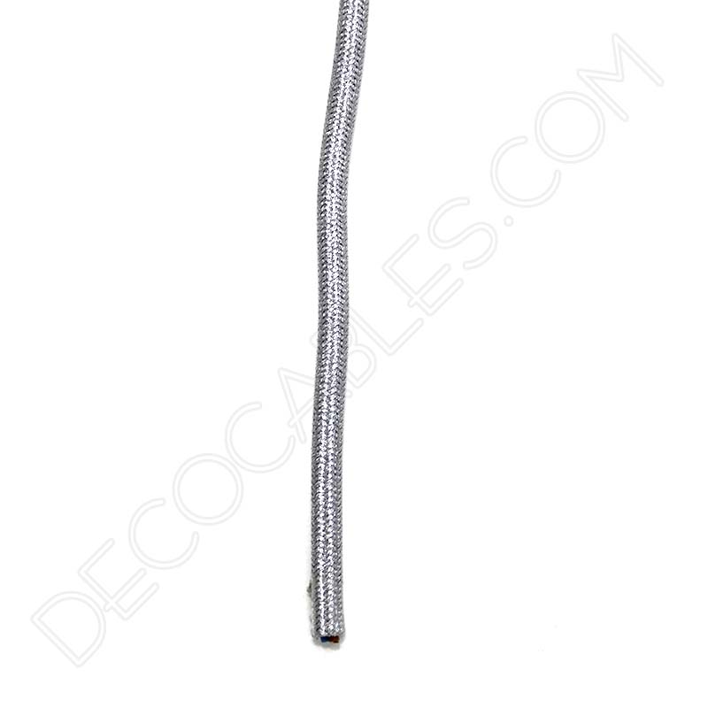 Cable eléctrico redondo metálico de color plata Cable eléctrico redondo metálico de color plata