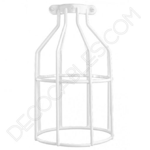 Jaula decorativa para lámparas 10 Jaula decorativa metálica para lámpara en color blanco