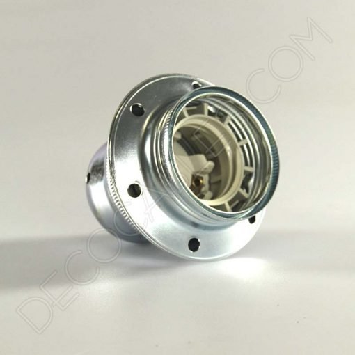 Portalámparas para pantallas metálico en cromado