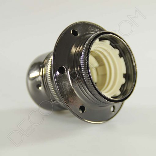 Portalámparas para pantallas metálico en negro perla