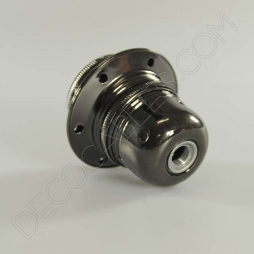 Portalámparas para pantallas metálico en negro perla