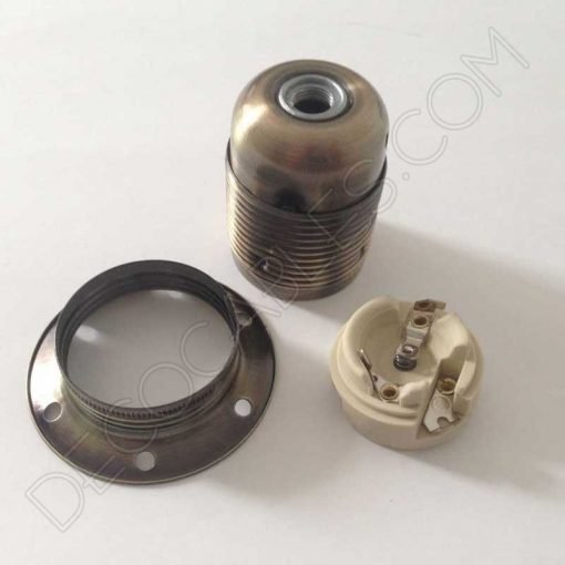 Portalámparas para pantallas metálico en bronce